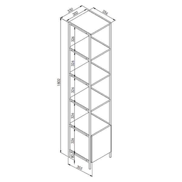 Imagem de Estante Com 6 Prateleiras E 1 Porta Com Estrutura De Aço Artetube