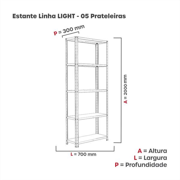 Imagem de Estante com Estrutura Metalica Armazenagem Pre Mold 2000mm S/ref Epl-6a-vu Azul Dali