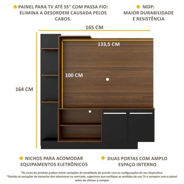 Imagem de Estante com painel p/ TV 55" e 2 portas Porto Multimóveis