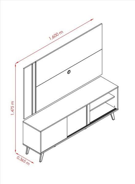 Imagem de Estante Cronos para TV de até 65 polegadas - Calacata / Off White - Madetec