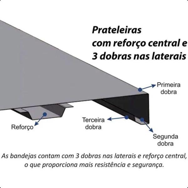 Imagem de Estante De Aço 194x92x30 6 Prateleiras Até 30kg Chapa 26