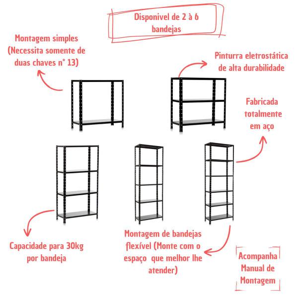 Imagem de Estante De Aço 3 Prateleiras Multiuso Livros Quarto Cozinha Ferramentas