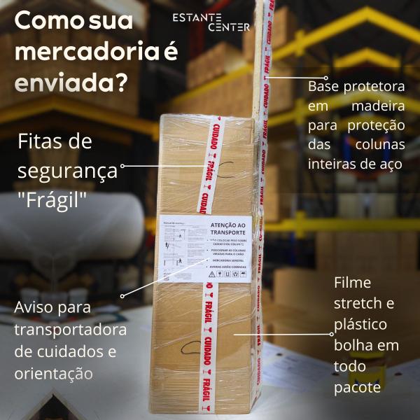 Imagem de Estante De Aço Branca Farmácia / Clínicas/ consultório 5 níveis