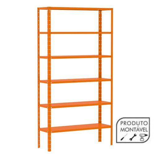 Estante de Aço Laranja 176x92x30 6 bandejas chapa 26 3018 - AMAPÁ Imagem de Estante de Aço Laranja 176x92x30 6 bandejas chapa 26 3018