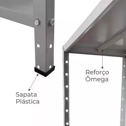 Imagem de Estante de aço linha leve com 06 bandejas 40cm com reforço ômega