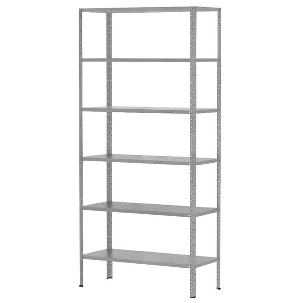 Imagem de Estante De Aço Para Sala Livros Escritório Almoxarifado 6 Bandejas 90cm Galvanizada Armário Multiuso Reforçado Expositor Loja Quarto