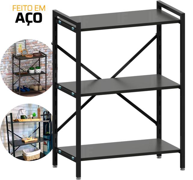 Estante De Aço Resistente Modular 61x84cm - Dicarlo Imagem de Estante De Aço Resistente Modular 61x84cm - Dicarlo