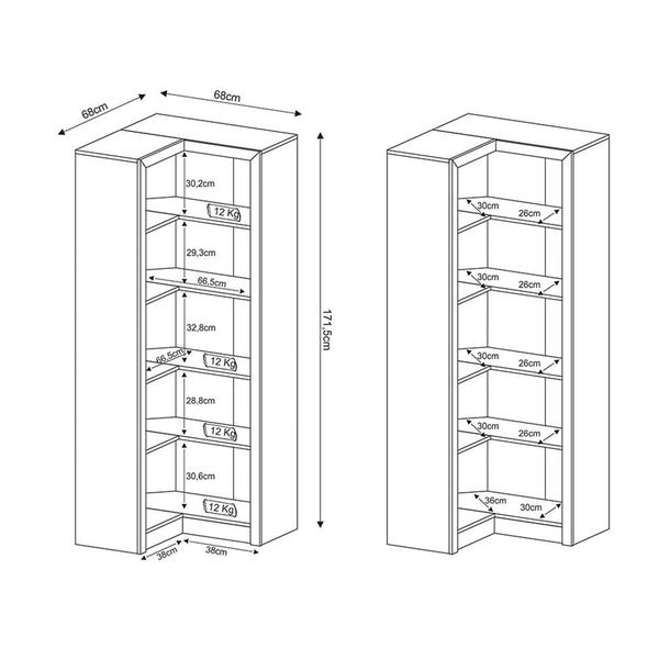 Imagem de Estante de Canto Darcy Amêndoa