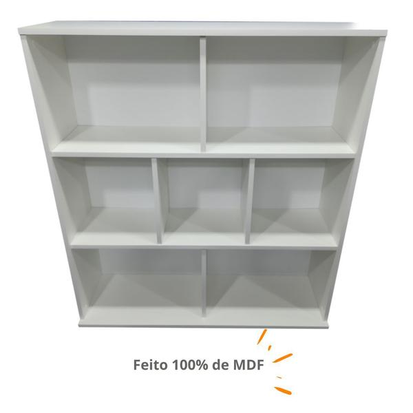 Imagem de Estante de Chão para Livros e Cadernos Escolares MDF Branco