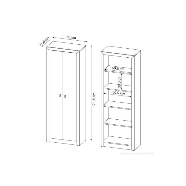 Imagem de Estante de Escritório ME4105 c/ 2 Portas Carvalho - Tecno Mobili