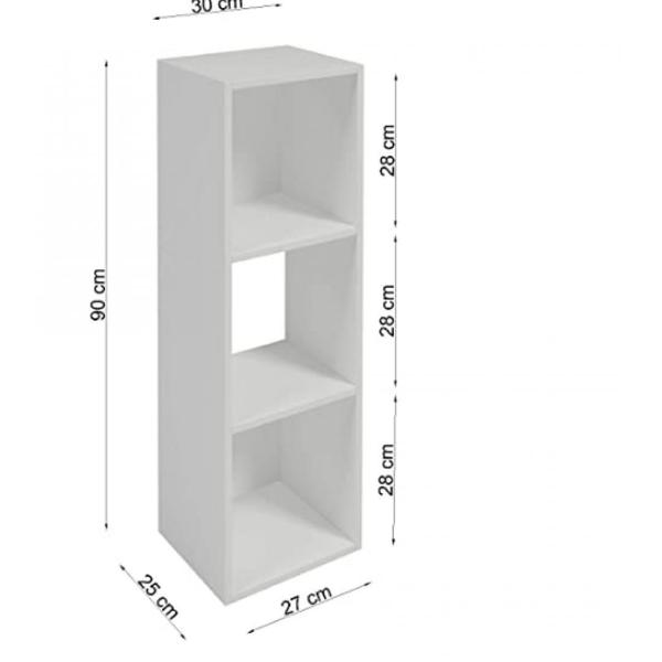 Imagem de Estante de Livros 3 Nichos em Mdf Branco