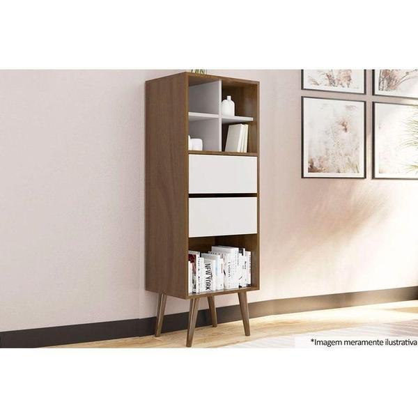 Imagem de Estante de Livros E1716 c/ 2 Gavetas Natural/Off White - Tecno Mobili