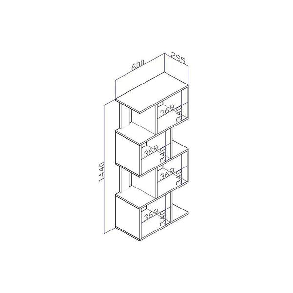 Imagem de Estante de Livros ESM218 c/ 4 Nichos Branco - Movelbento