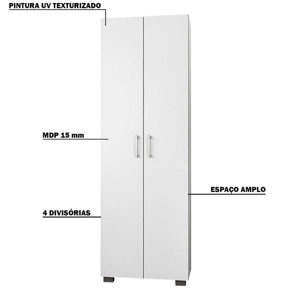 Imagem de Estante de Livros para Escritório Home Office Portas Grandes Alf Branco Texturizado G47 - Gran Belo