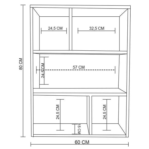 Imagem de Estante De Parede Multiuso Decoração Livro Preto Em Mdf F031