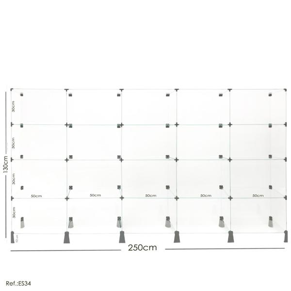 Imagem de Estante de Vidro Modulado - 2,50 x 1,30 x 0,40