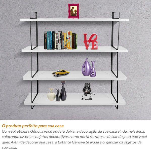 Imagem de Estante Decorativa Gênova Para Livros Com 4 Prateleiras