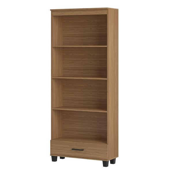 Imagem de Estante Decorativa para Livros 77cm 4 prateleiras e gaveta 100% MDF C57 Pradel Móveis