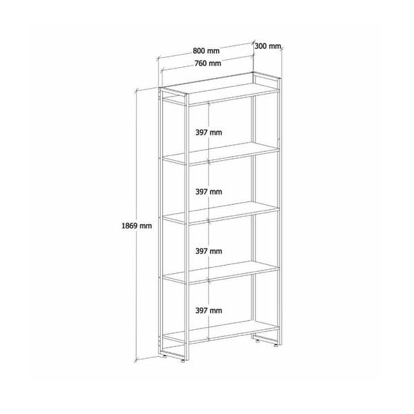 Imagem de Estante Dynamica Industrial 4 Nichos 80 cm - Preto/Snow