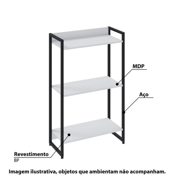 Imagem de Estante Dynamica Industrial 60 cm - Branco/Preto