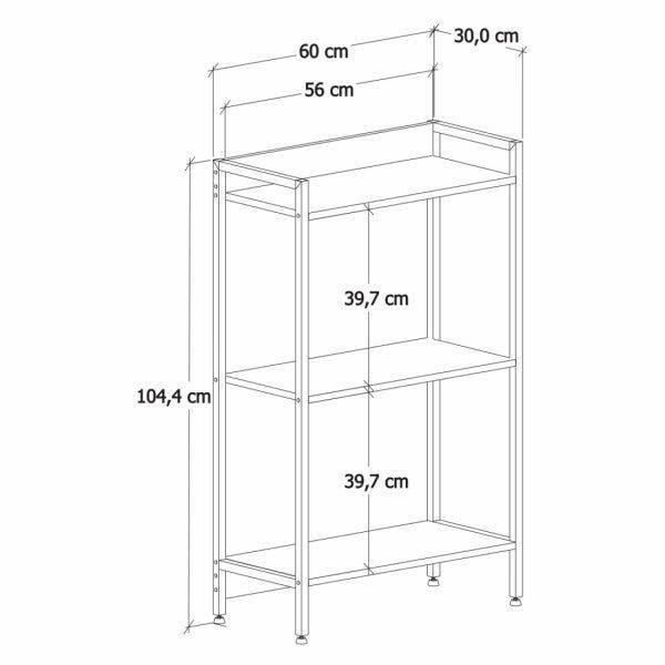 Imagem de Estante Dynamica Industrial 60 cm - Preto/Snow