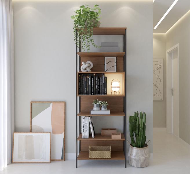 Imagem de Estante E Prateleiras Fit Multiuso Livreiro Estilo Industrial Retro Alta Design Escritorio Quarto Sala Livros Moderno