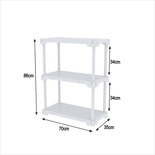 Imagem de Estante Eco Multiuso Organizador 3 Prateleiras Modulares 86cm