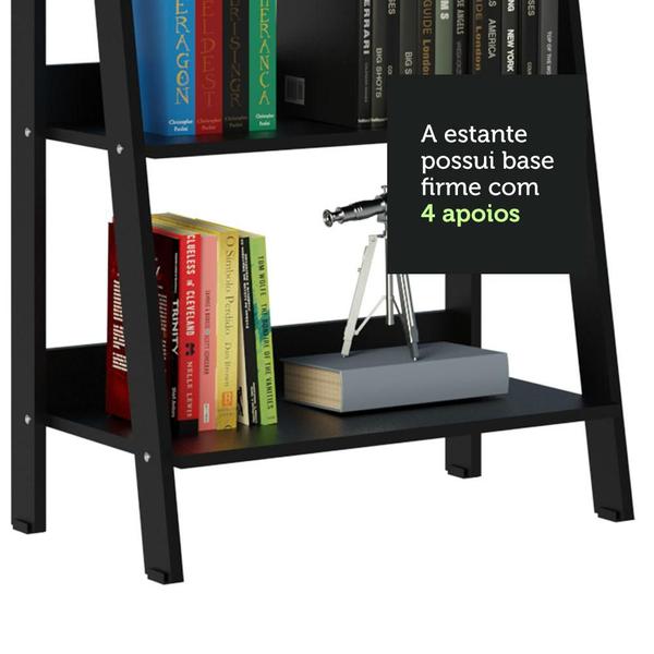 Imagem de Estante Escada para Livros com 4 Prateleiras Madesa