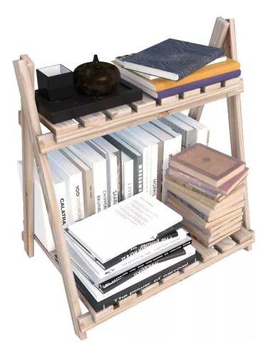 Imagem de Estante Estilo Industrial Suporte Para Livros Leitura Pinus