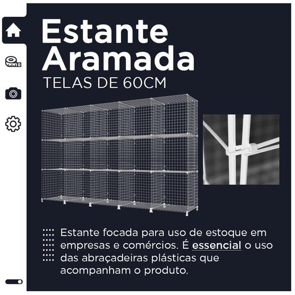 Imagem de Estante Expositor Aramado 15 Nichos 60cm Profundidade Branco