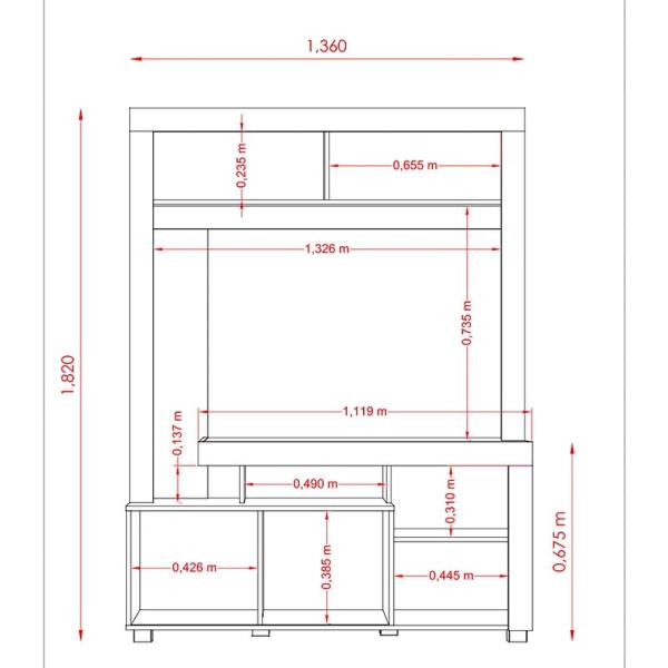 Imagem de Estante Flávia para TV 42 Polegadas Cor Naturale e Off White - Madetec