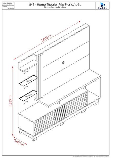 Imagem de Estante Frizz Plus para TV de até 60 polegadas (COM PÉS) - Cinamomo / Off White - Madetec