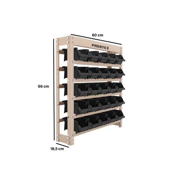 Imagem de Estante Gaveteiro Organizador para Ferramentas com Estrutura em Aço 25 Gavetas Plásticas Nº 3 Presto