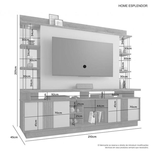 Imagem de Estante Home 65 Polegadas Esplendor Candian JCM Movelaria