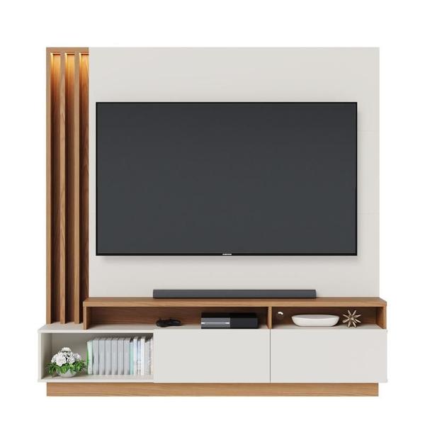 Imagem de Estante Home Humaita 1,8m para TV Off White Matte/Freijo - Colibri