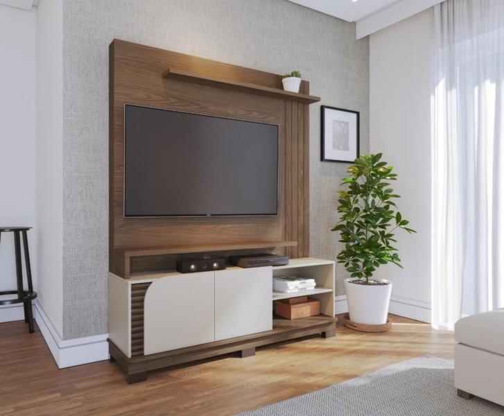 Imagem de Estante Home Jurere 1500 para TV de 65" Amendoa/Off White Matte - Colibri