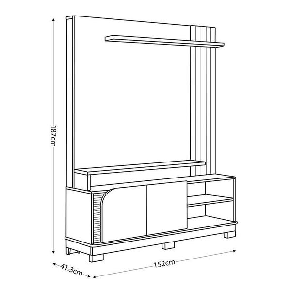 Imagem de Estante Home Jurere 1500 para TV de 65" Off White Matte/Freijo - Colibri