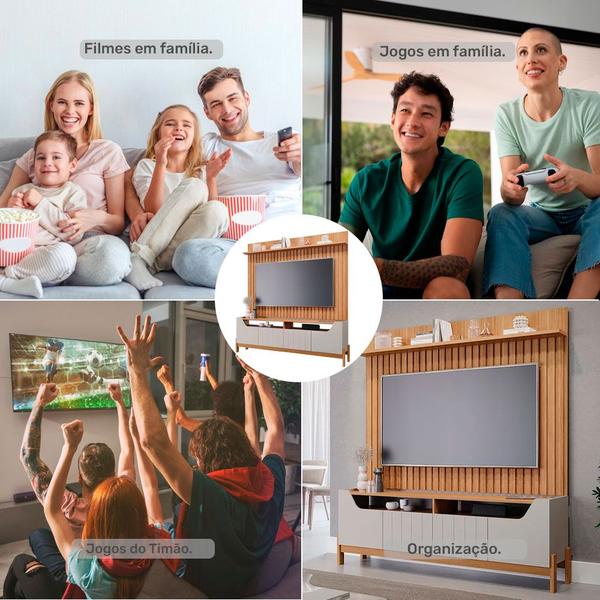 Imagem de Estante Home Moema com 4 Portas Espaço para TV até 70 Polegadas Permóbili Off White/Nature