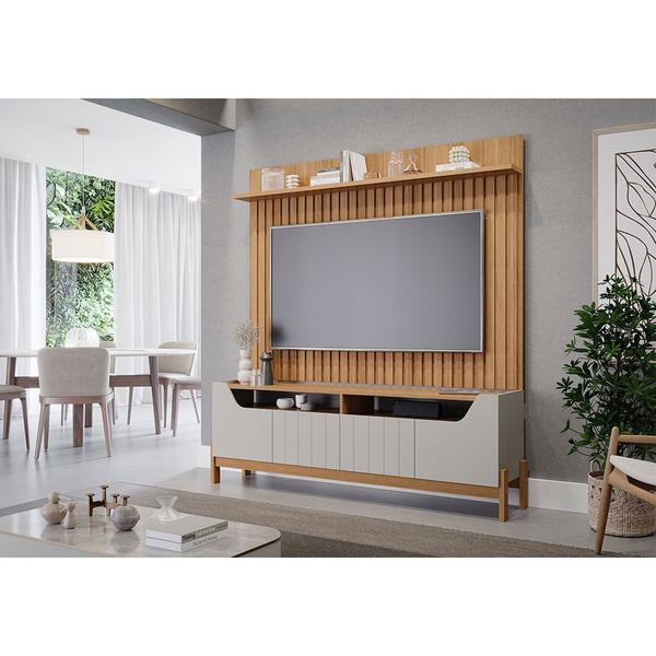 Imagem de Estante Home Moema com 4 Portas Espaço para TV até 70 Polegadas Permóbili Off White/Nature