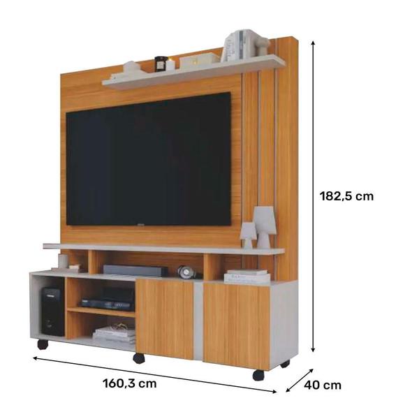 Imagem de Estante Home para TV 55 Polegadas 100% MDP Valência Nature/Off White - Permóbili