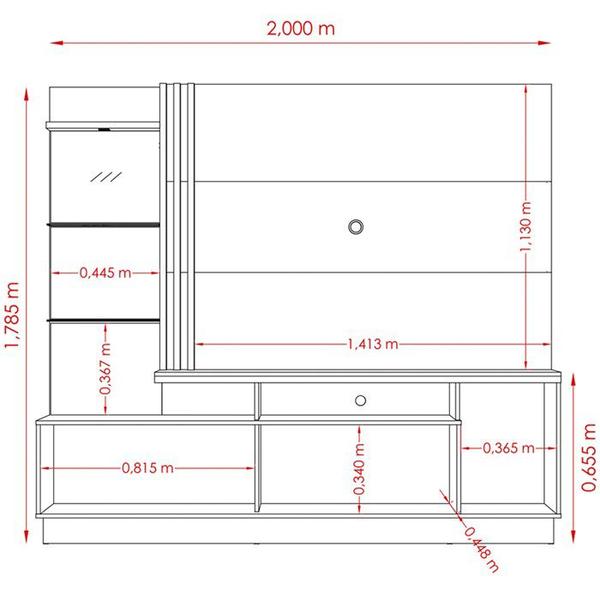 Imagem de Estante Home Para TV 60 Polegadas 6431 Calacata Off White MDT