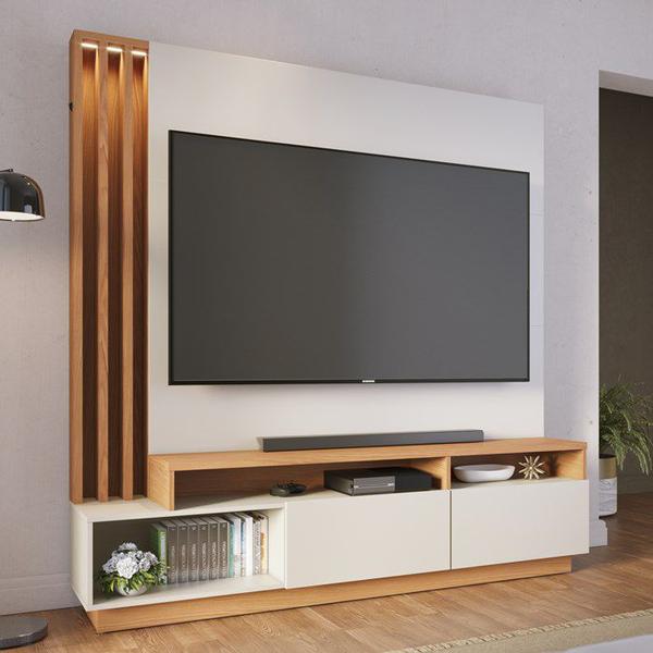 Imagem de Estante Home Para TV 65 Polegadas Humaita Off White Matte Freijo CLB