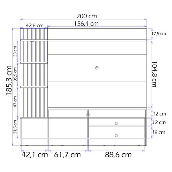 Imagem de Estante Home Para TV 65 Polegadas Maceio Freijo Off White CLB