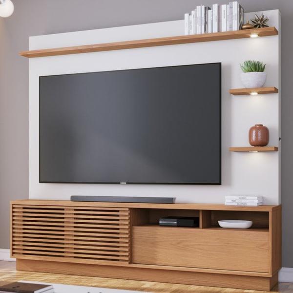 Imagem de Estante Home Para TV 70 Polegadas Campeche Freijo Off White Matte CLB