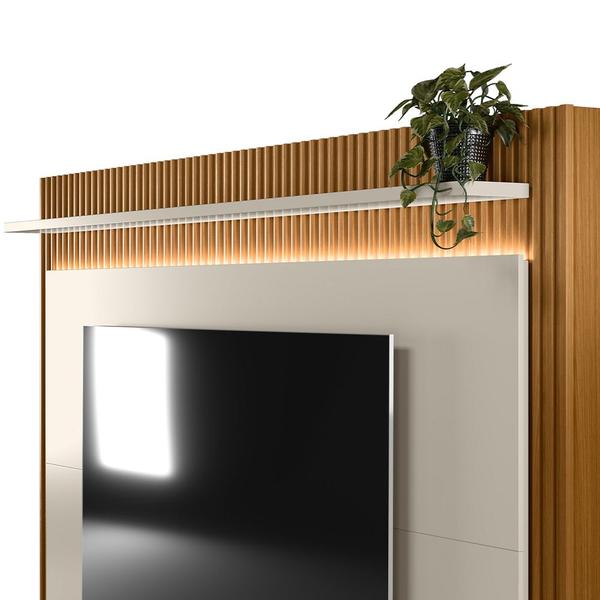 Imagem de Estante Home Para TV 75 Pol Ripado com LED 215cm Coimbra L05 Nature Off White - Lyam Decor