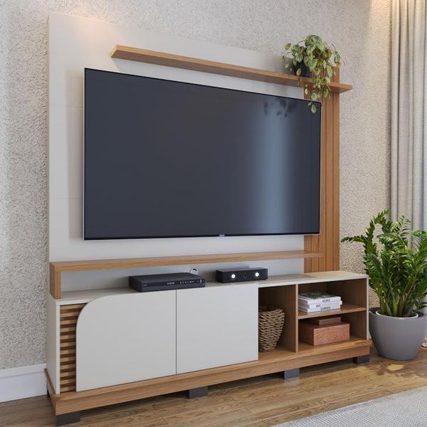 Imagem de Estante Home Para TV 75 Polegadas Jurere Freijo Off White Matte CLB