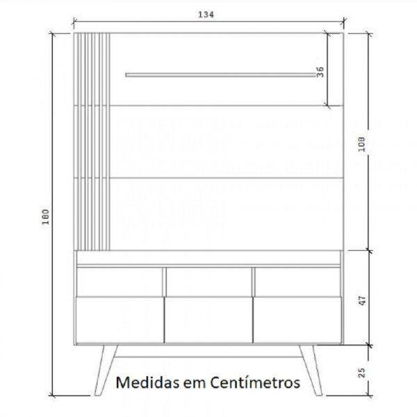 Imagem de Estante Home para TV até 50 Polegadas 3 Portas 3 Nichos Estilare