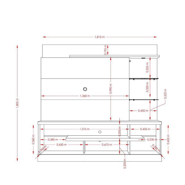 Imagem de Estante Home para TV até 55 Polegadas 1 Porta Alan Madetec