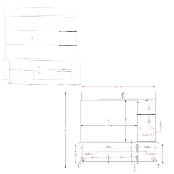 Imagem de Estante Home para TV até 55 Polegadas 1 Porta Alan Madetec