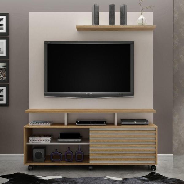 Imagem de Estante Home Para TV Até 60 Polegadas 1 Porta Star Off White e Cinamomo